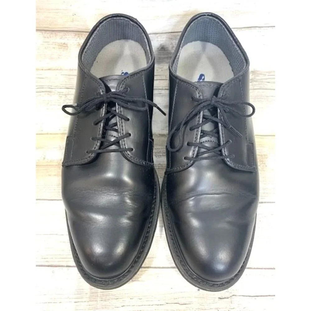 Bates Men's Not Gloss Black Leather Oxford Dress Shoes Size 8D Durable & Comfort